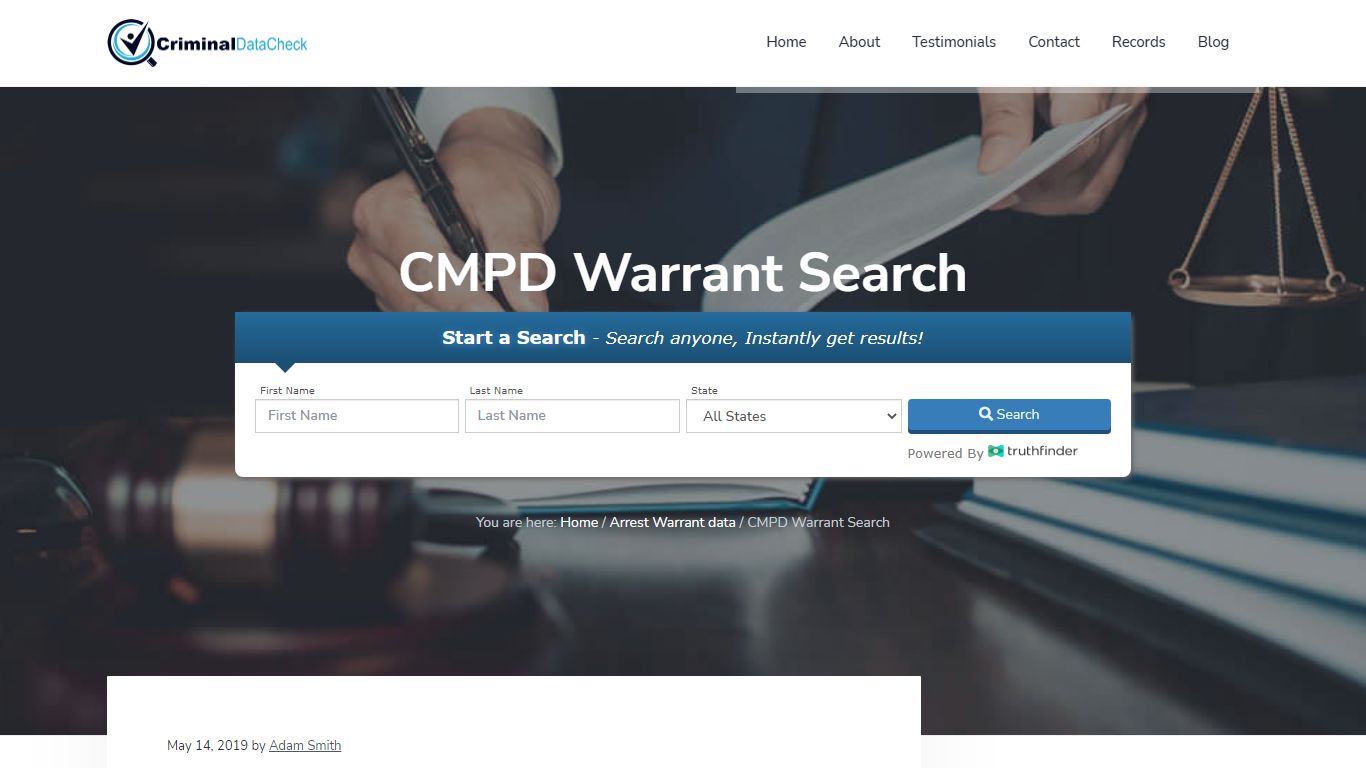 CMPD Warrant Search - Criminal Data Check - Find Criminal ...